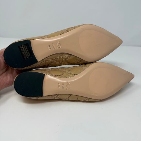 AGL Moccasins Women's 10.5 (40.5) Beige Softy Moc Calfskin Leather Flats NWOT - Picture 10 of 14